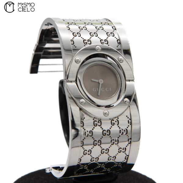 112 Toile Bangle Silver and Brown