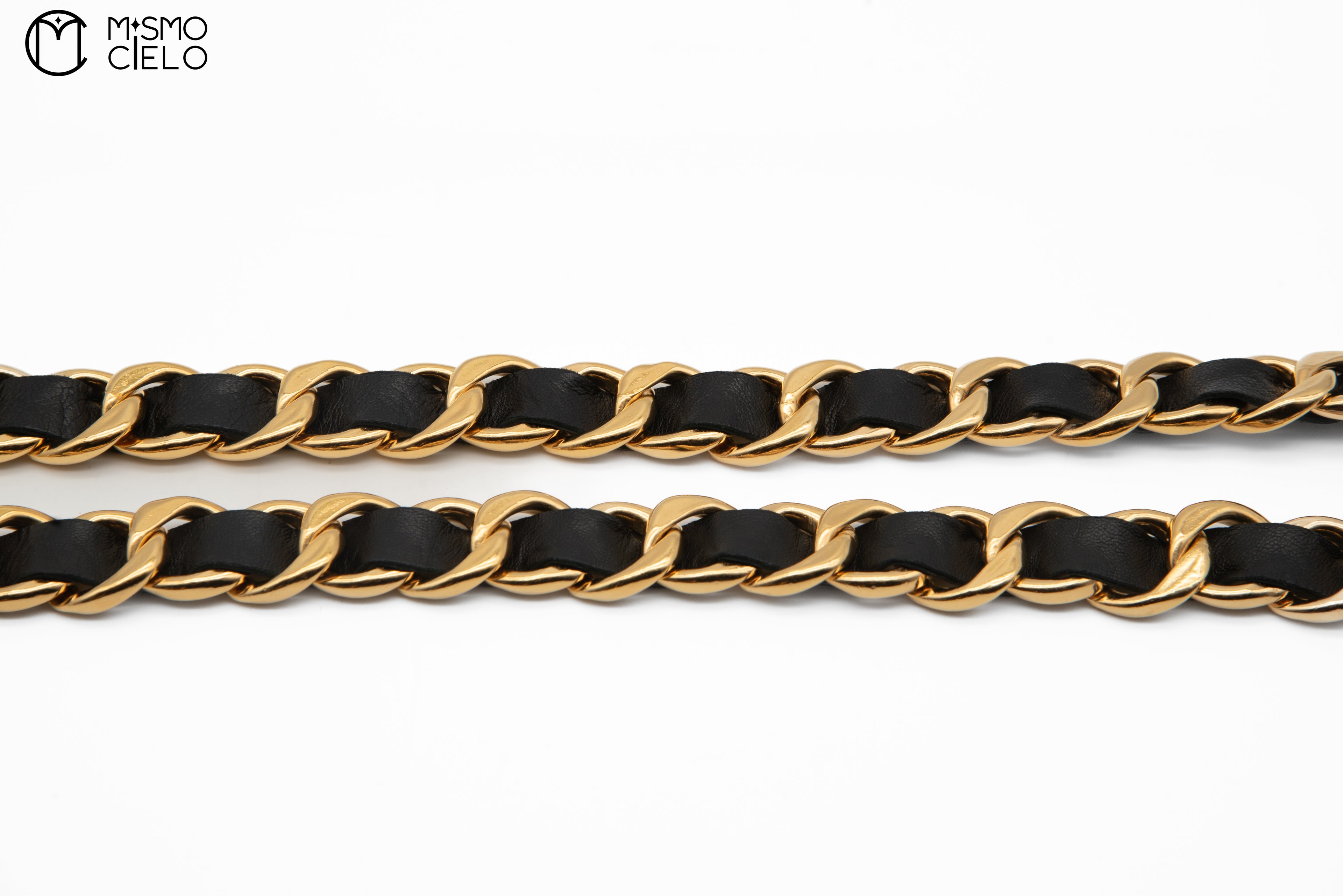 Coco Mark Mademoiselle 2-row Leather Chain Belt