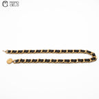 Coco Mark Mademoiselle 2-row Leather Chain Belt