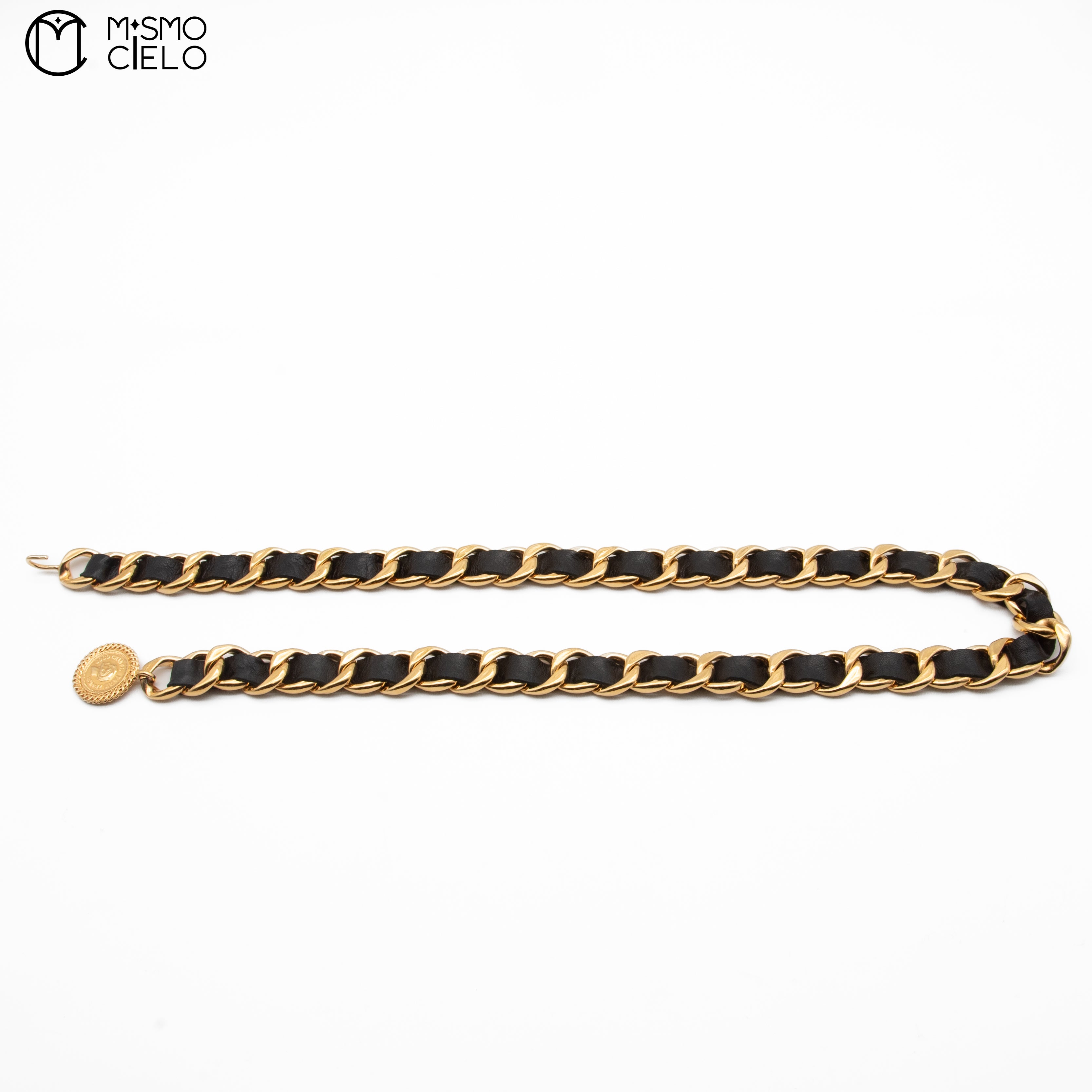 Coco Mark Mademoiselle 2-row Leather Chain Belt