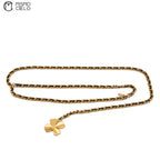 Clover 2-row Leather Chain Belt