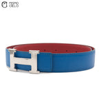 Silver H Belt Blue/Red
