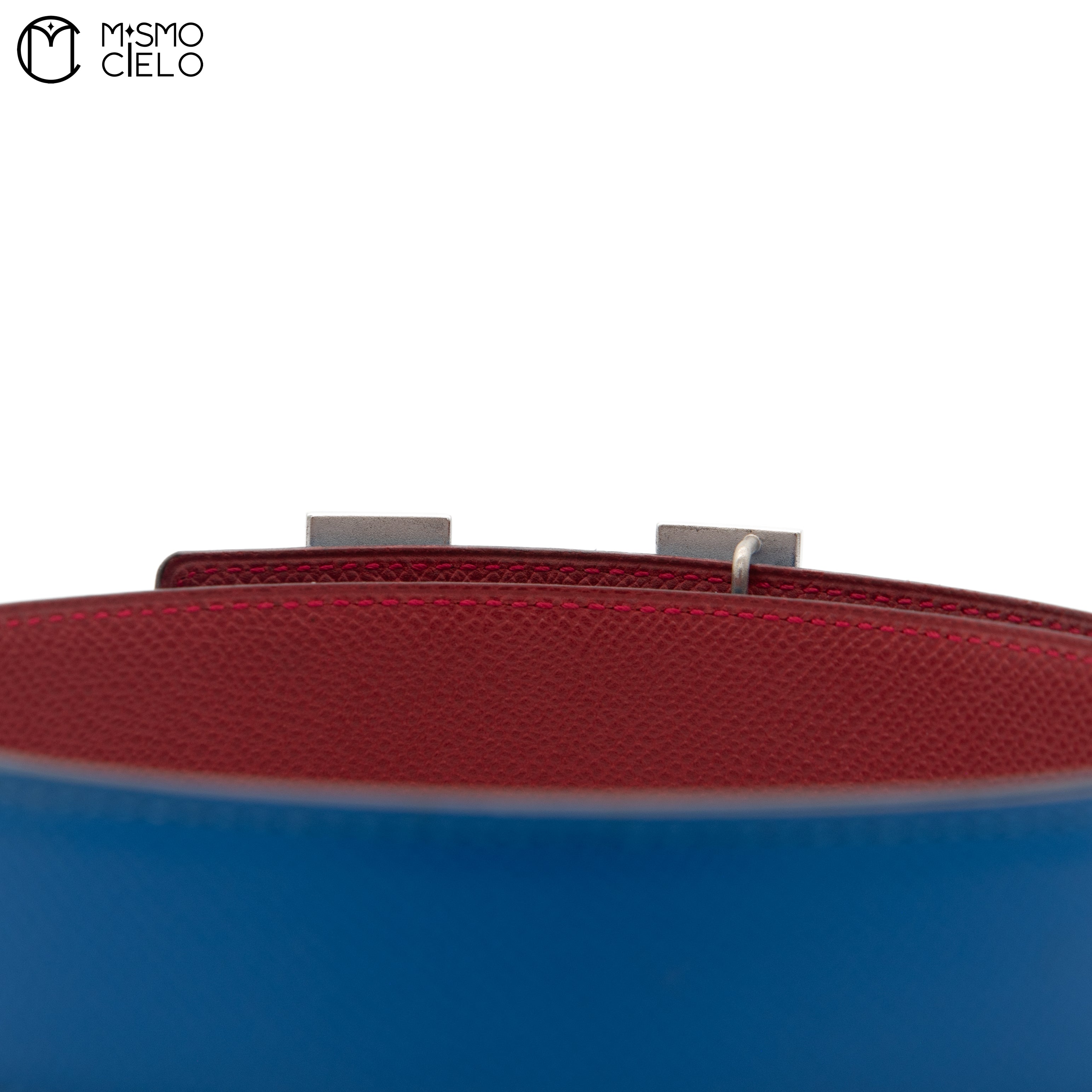 Silver H Belt Blue/Red