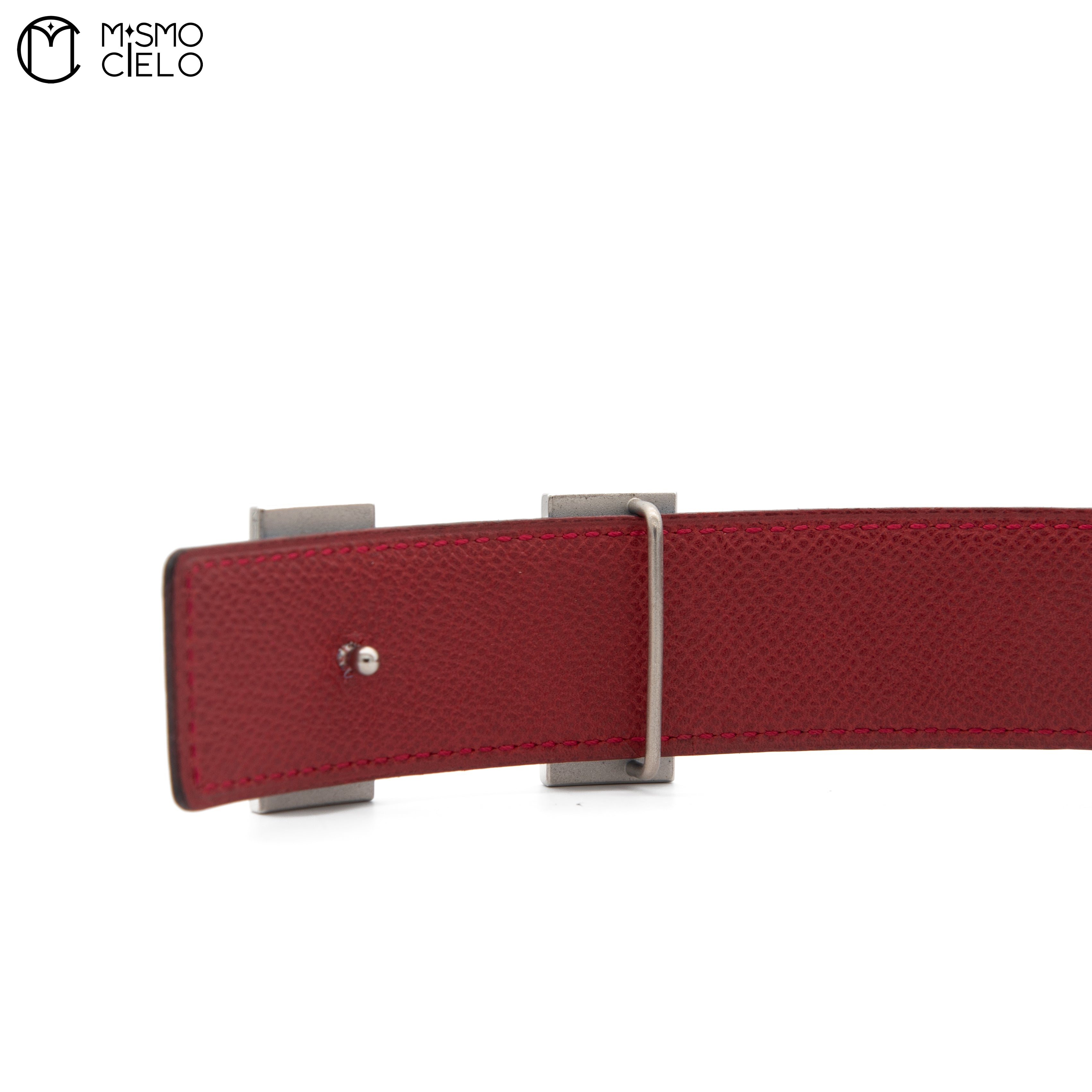 Silver H Belt Blue/Red