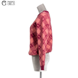 Knitted Intarsia Mohair Sweater