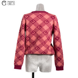 Knitted Intarsia Mohair Sweater