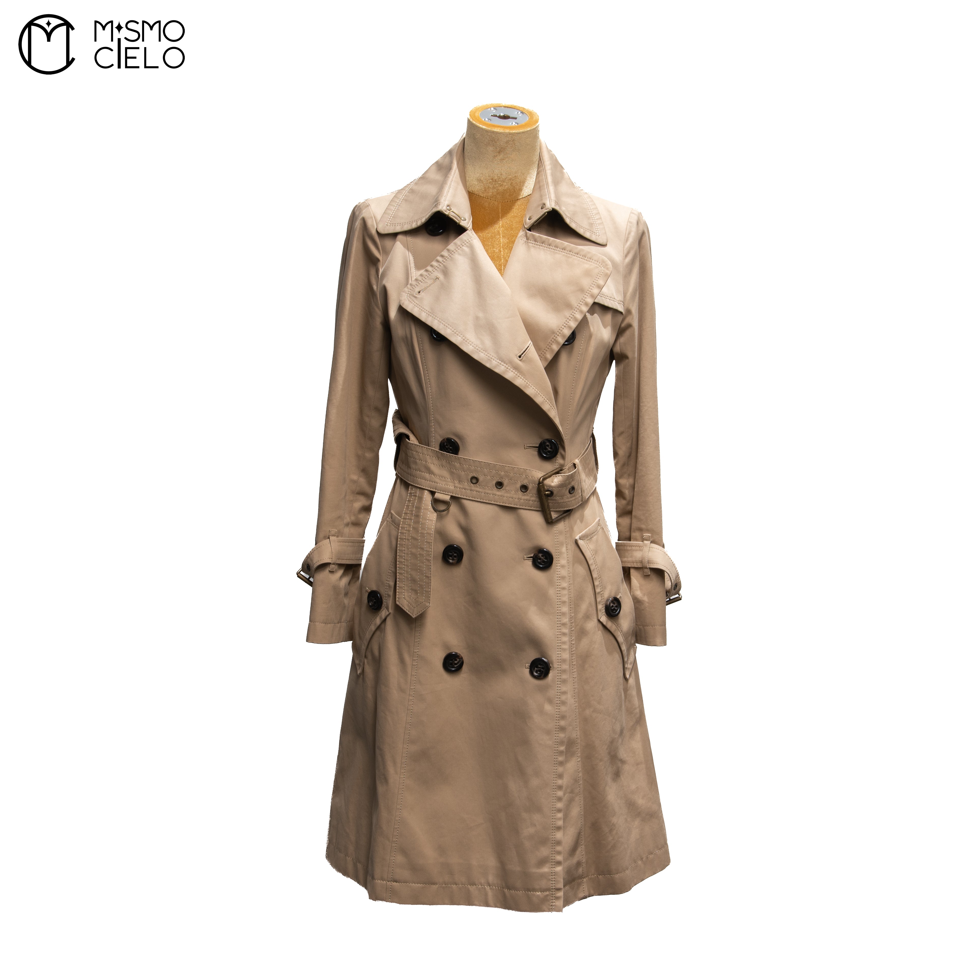 Beige Trench Coat Blue