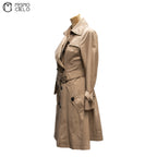 Beige Trench Coat Blue