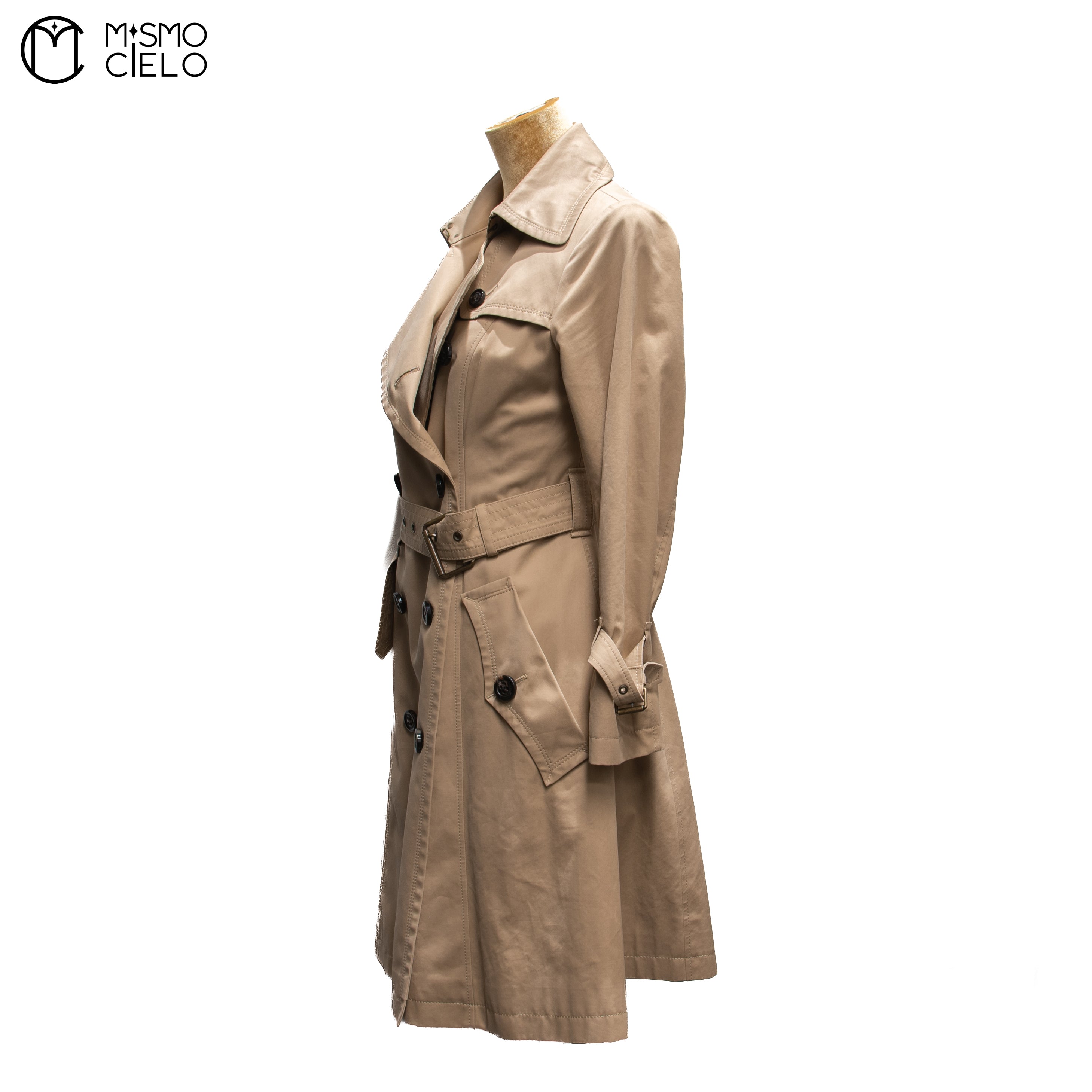 Beige Trench Coat Blue