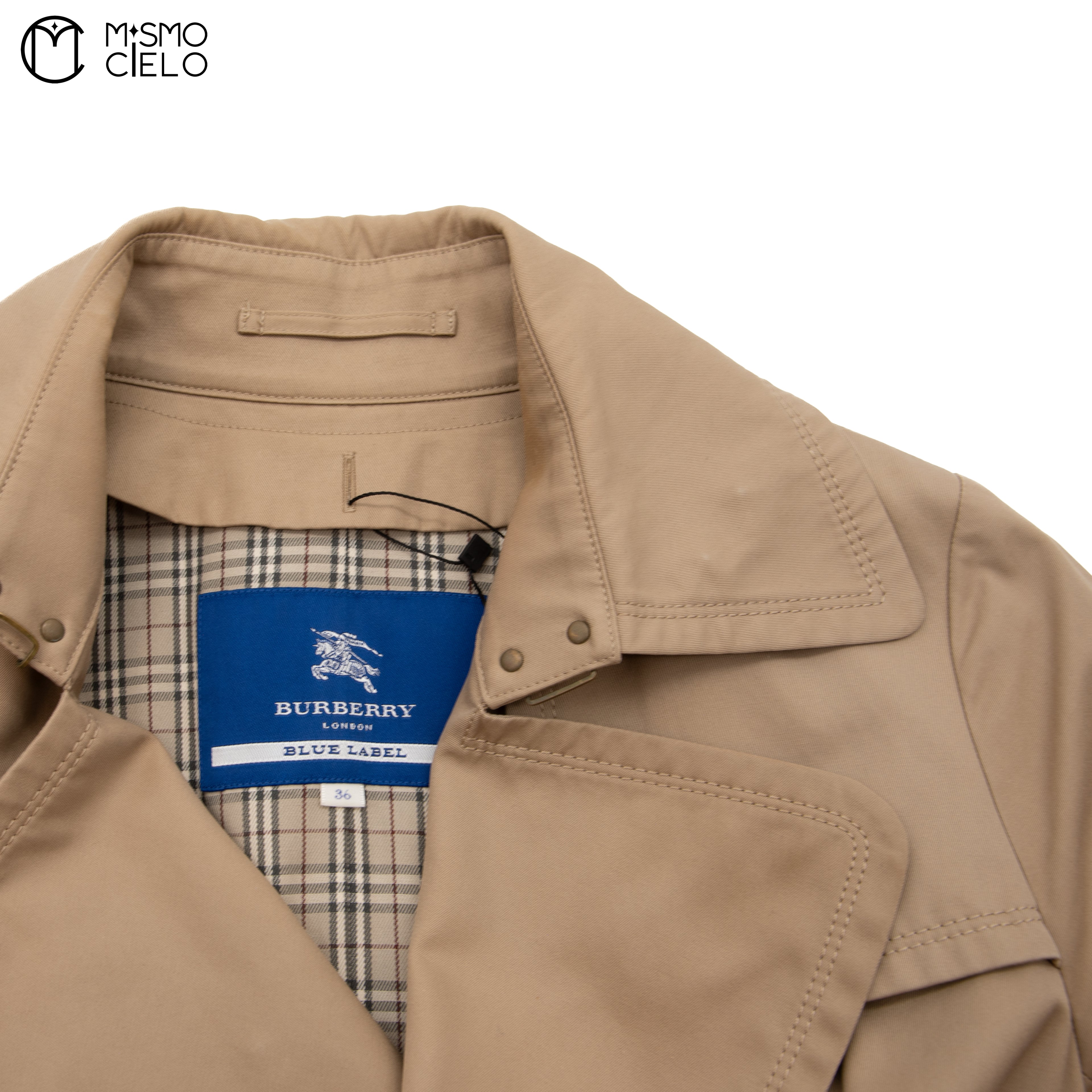 Beige Trench Coat Blue