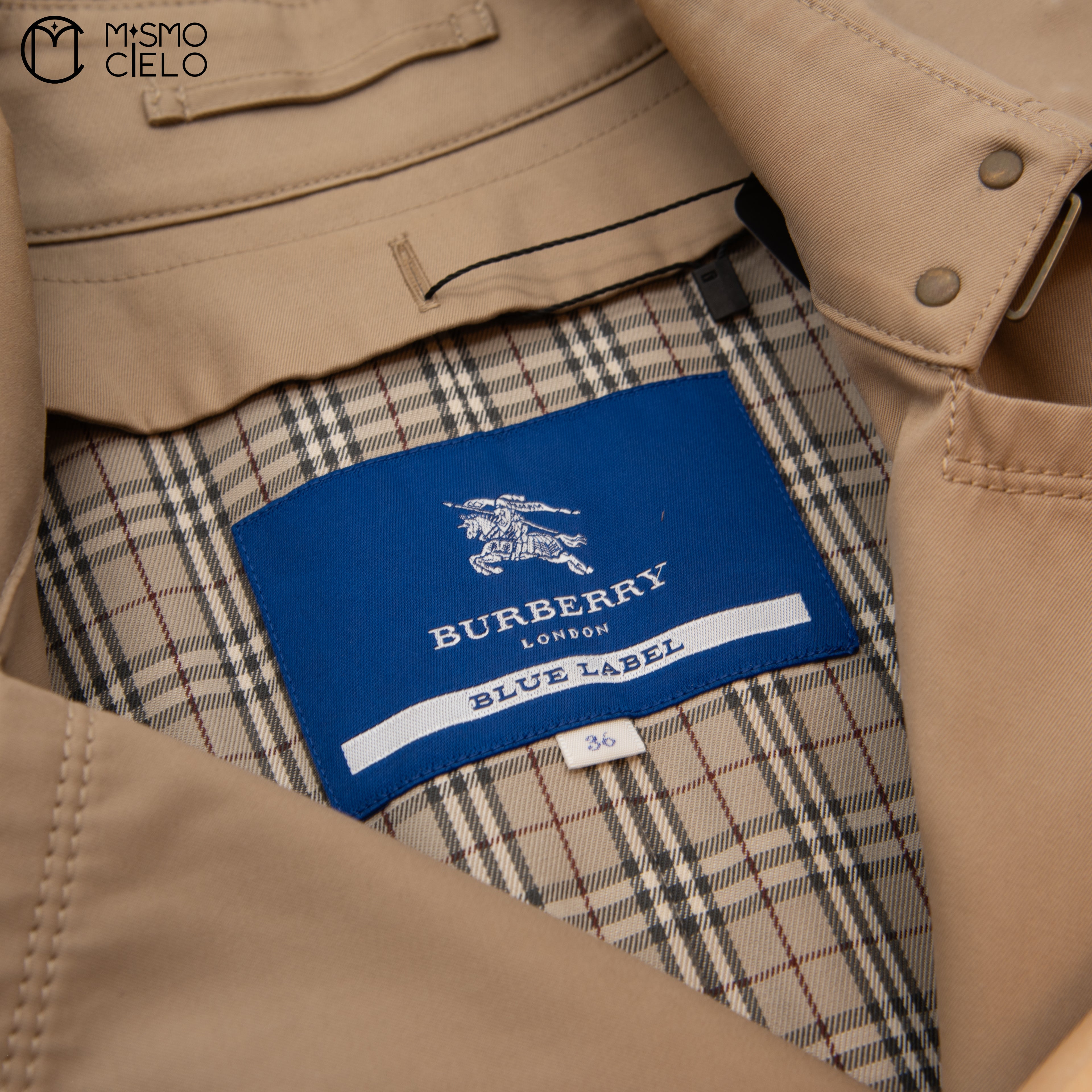 Beige Trench Coat Blue