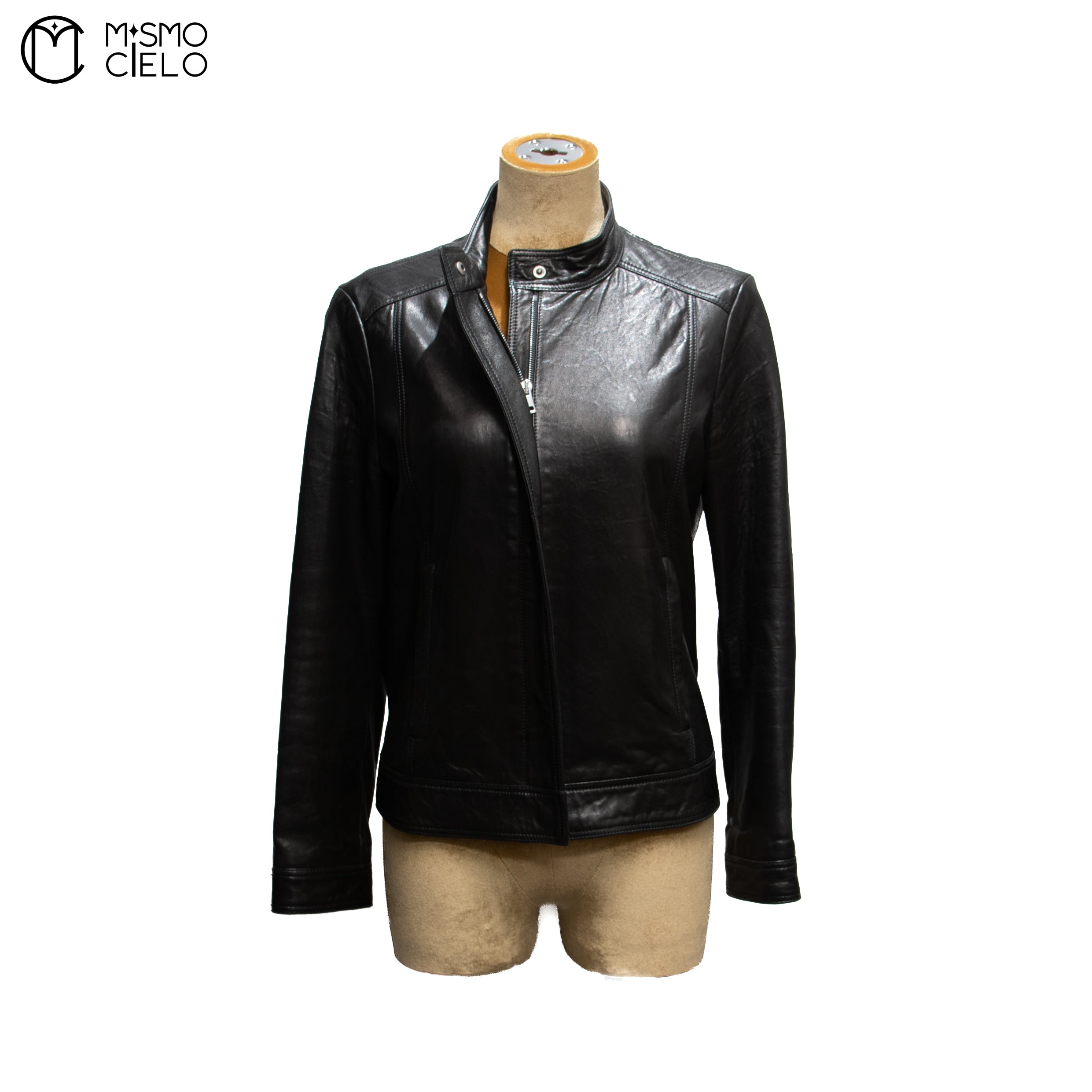 Leather Rider’s Jacket Black with Red Lining Size