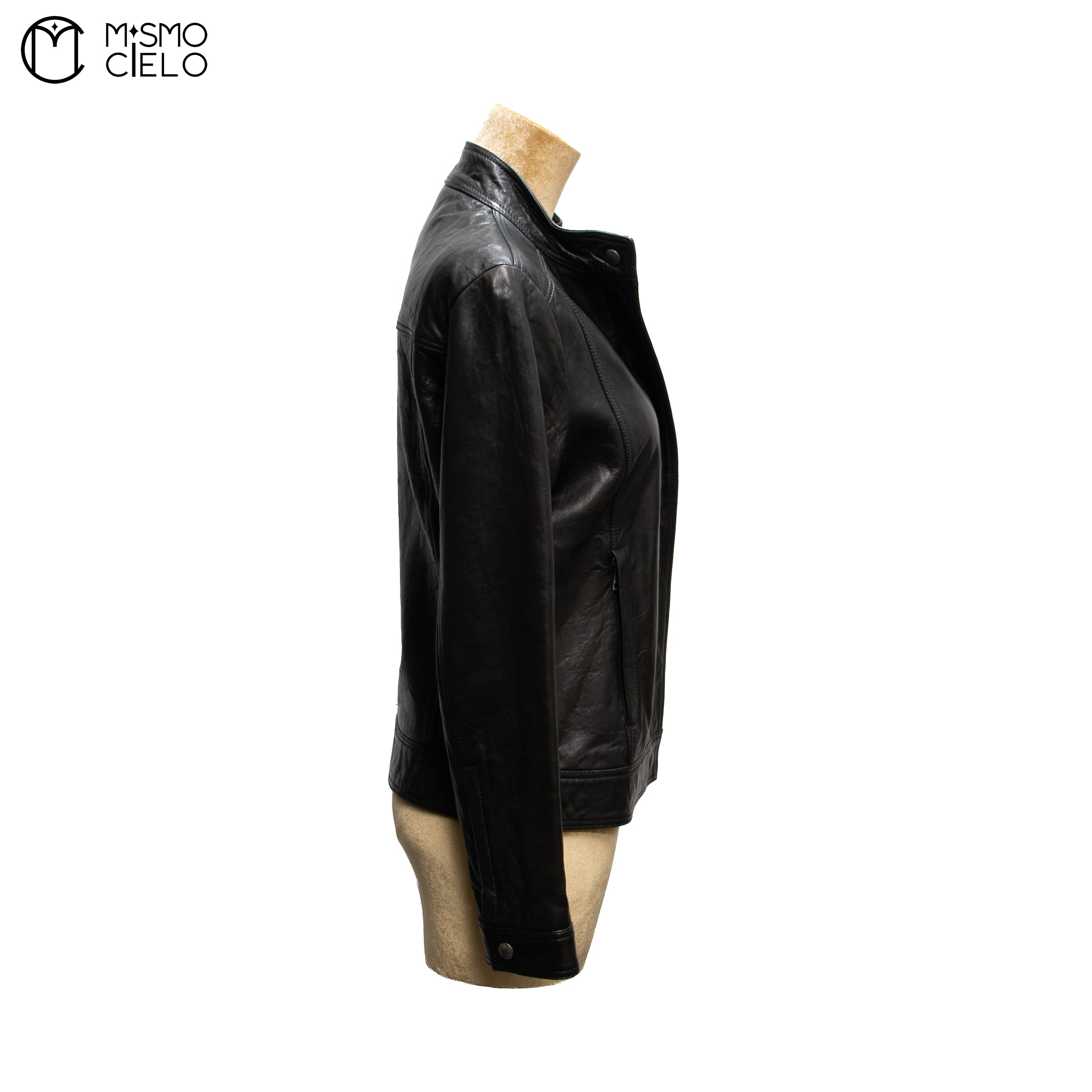 Leather Rider’s Jacket Black with Red Lining Size