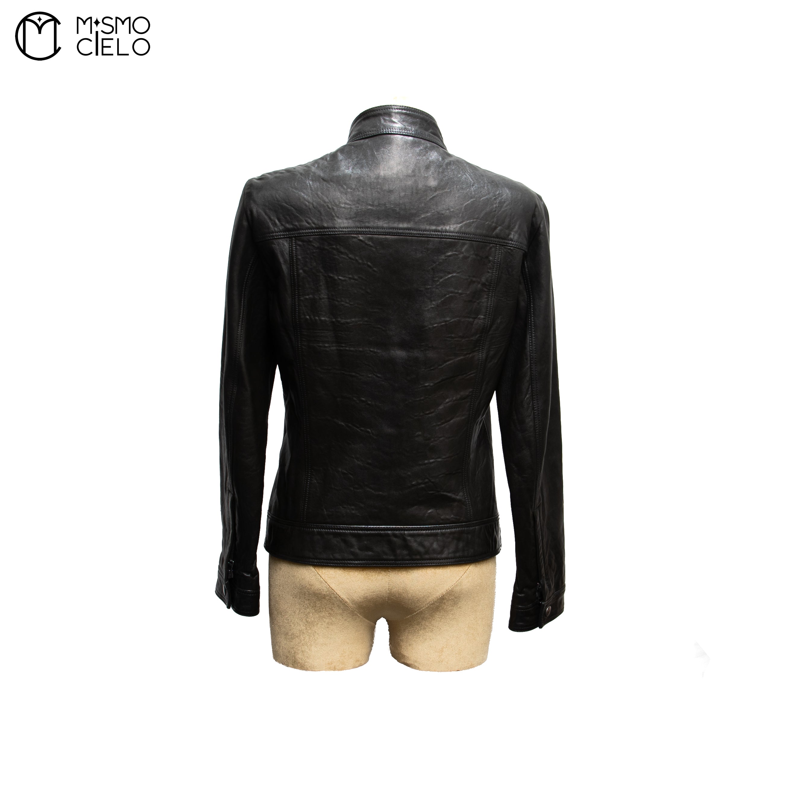 Leather Rider’s Jacket Black with Red Lining Size