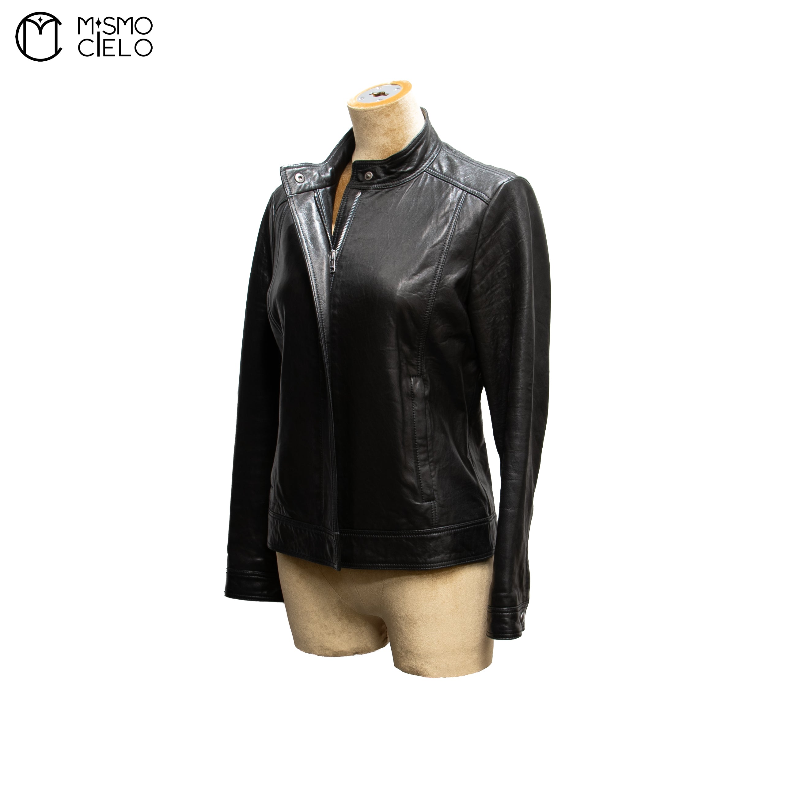 Leather Rider’s Jacket Black with Red Lining Size