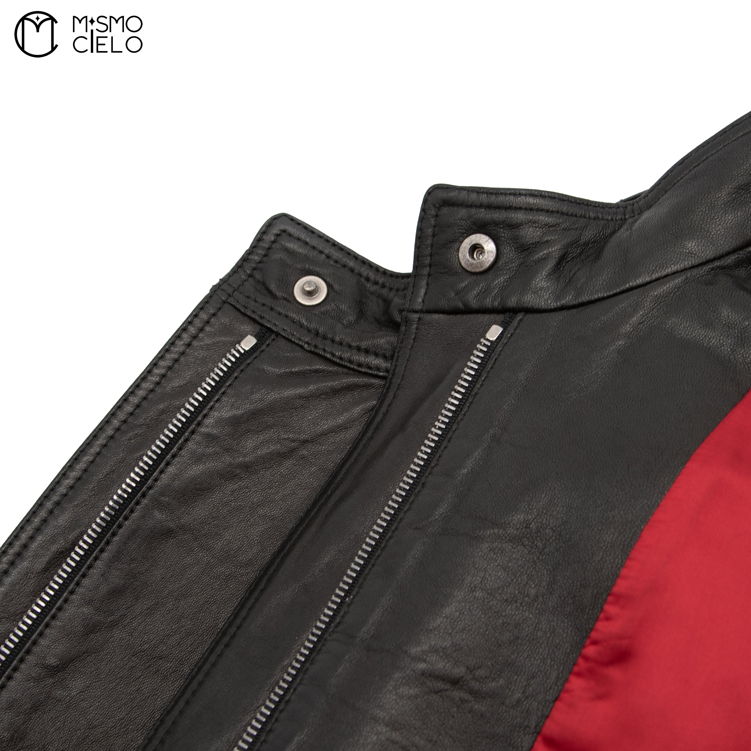 Leather Rider’s Jacket Black with Red Lining Size