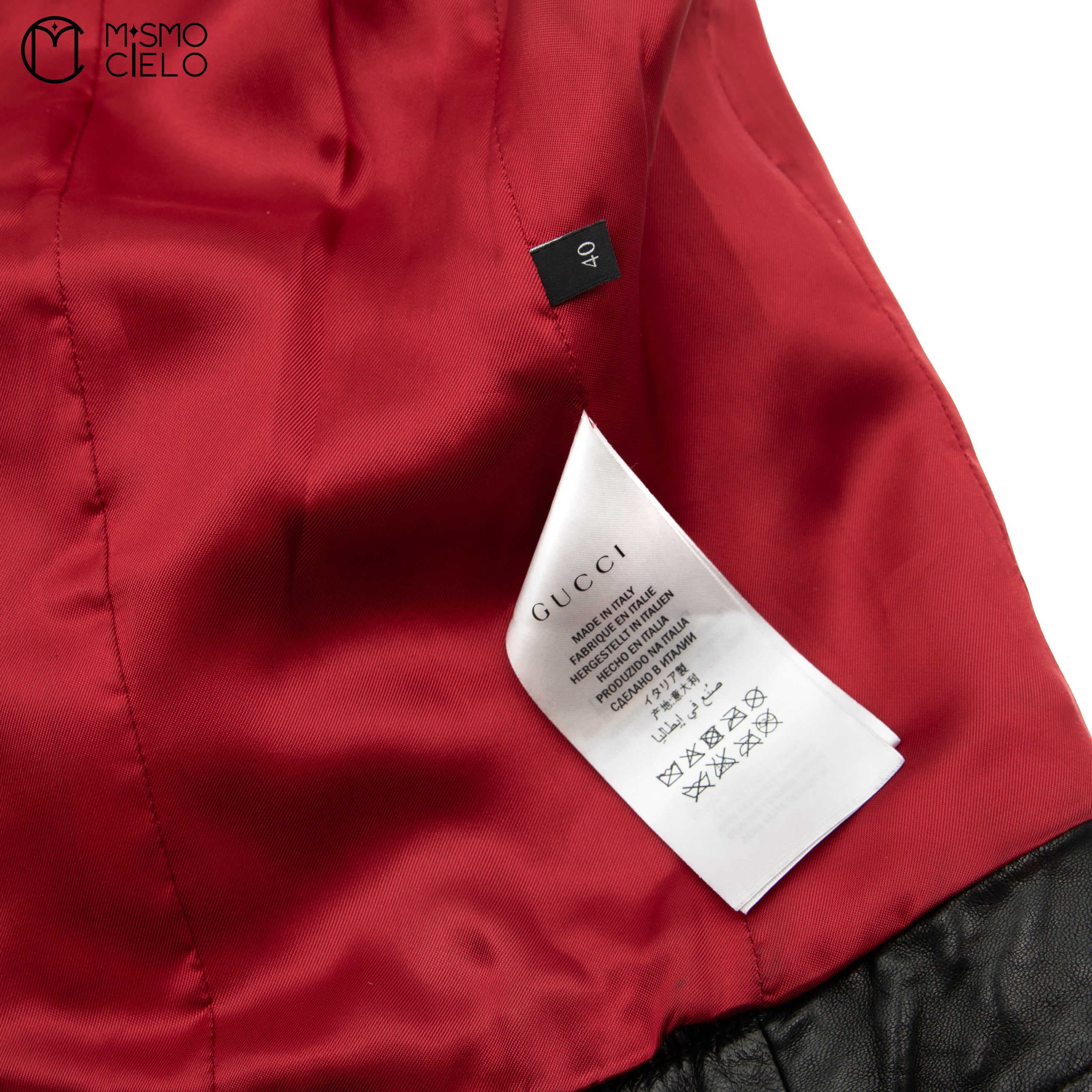 Leather Rider’s Jacket Black with Red Lining Size