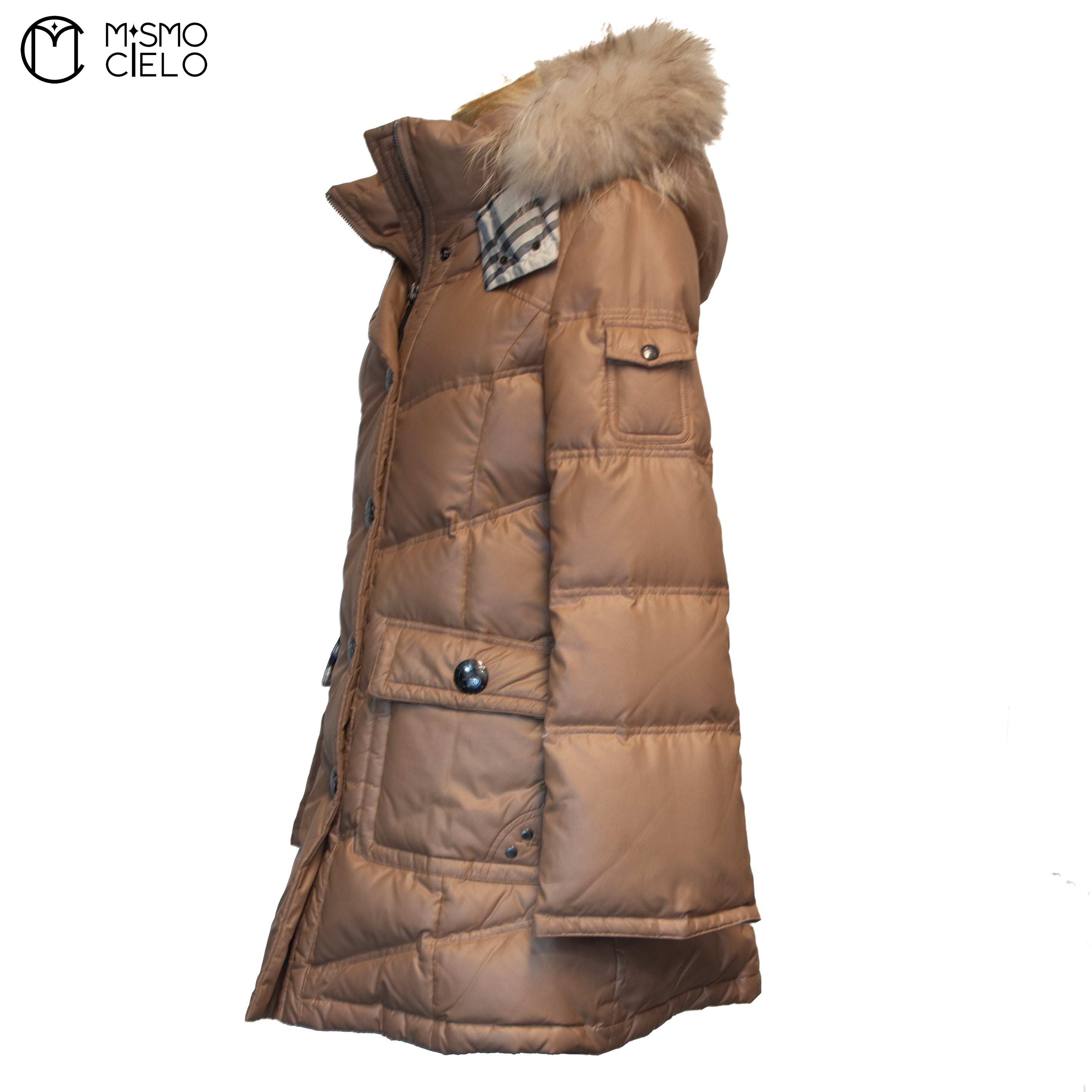 Brown Feather Down Coat Blue Label