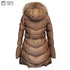 Brown Feather Down Coat Blue Label