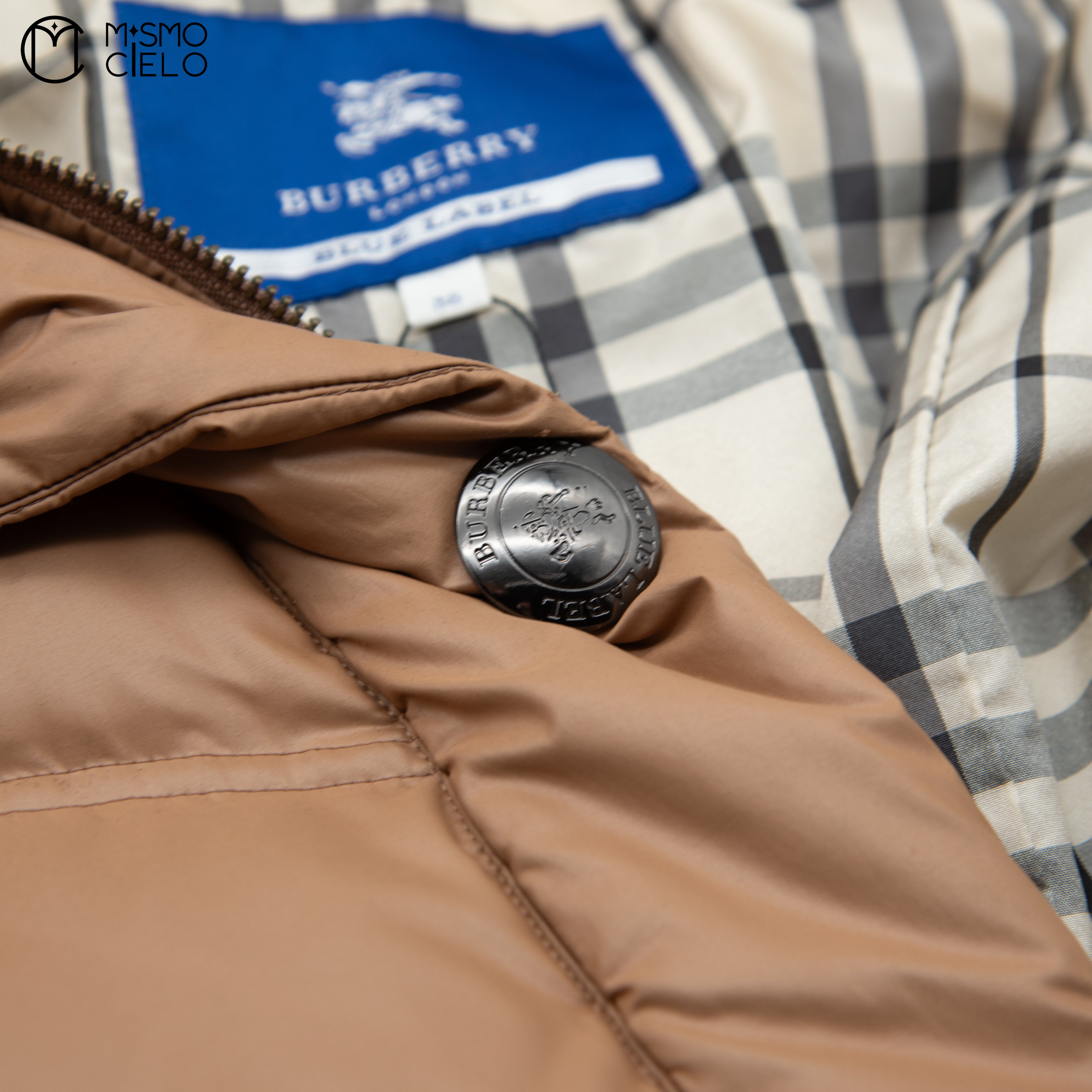 Brown Feather Down Coat Blue Label