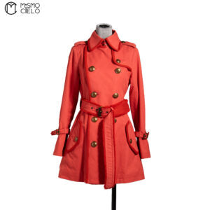 Red Pink Trench Coat Blue London Label