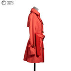 Red Pink Trench Coat Blue London Label