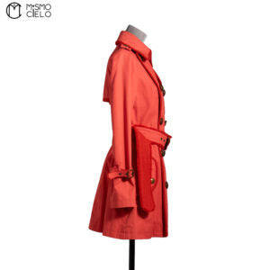 Red Pink Trench Coat Blue London Label