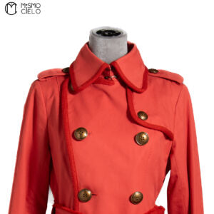 Red Pink Trench Coat Blue London Label