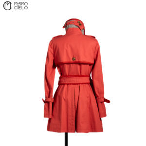 Red Pink Trench Coat Blue London Label