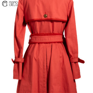 Red Pink Trench Coat Blue London Label