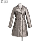 Metallic Silver Down Coat Blue London Label