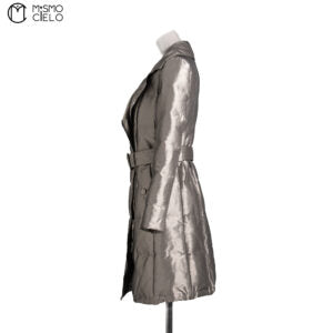 Metallic Silver Down Coat Blue London Label