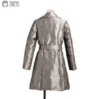 Metallic Silver Down Coat Blue London Label