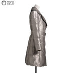 Metallic Silver Down Coat Blue London Label