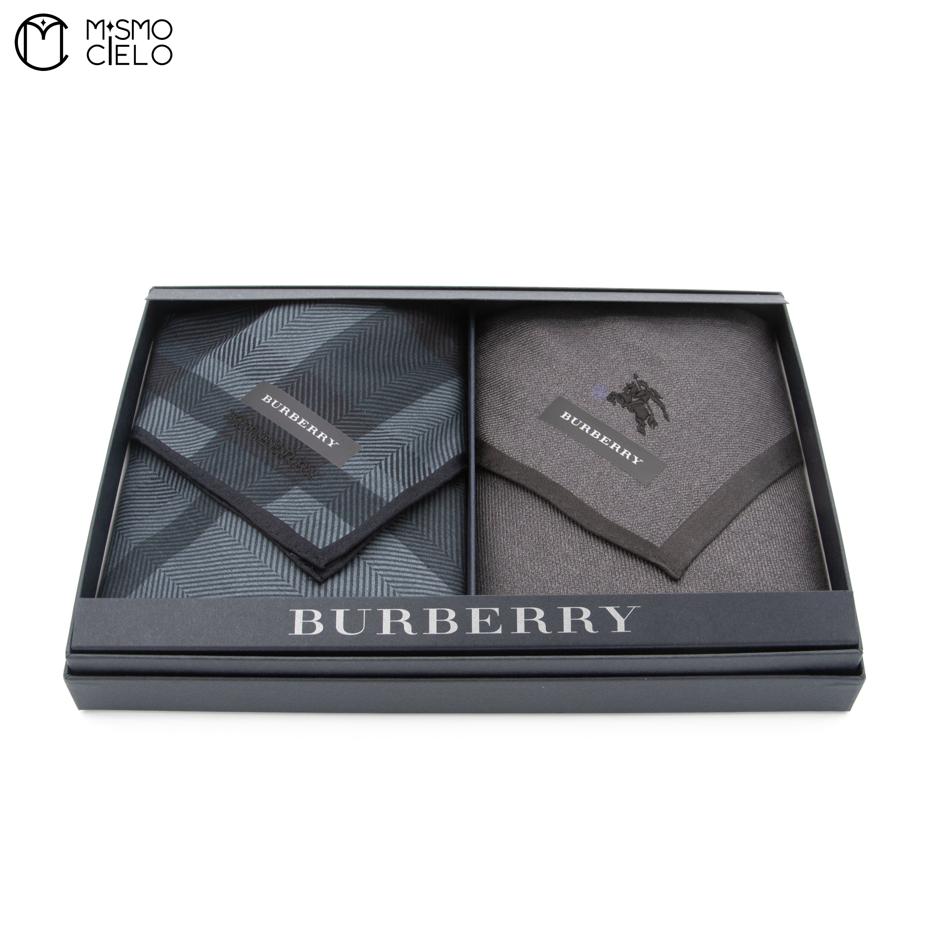 Blue and Grey Silk Handkerchiefs Box set