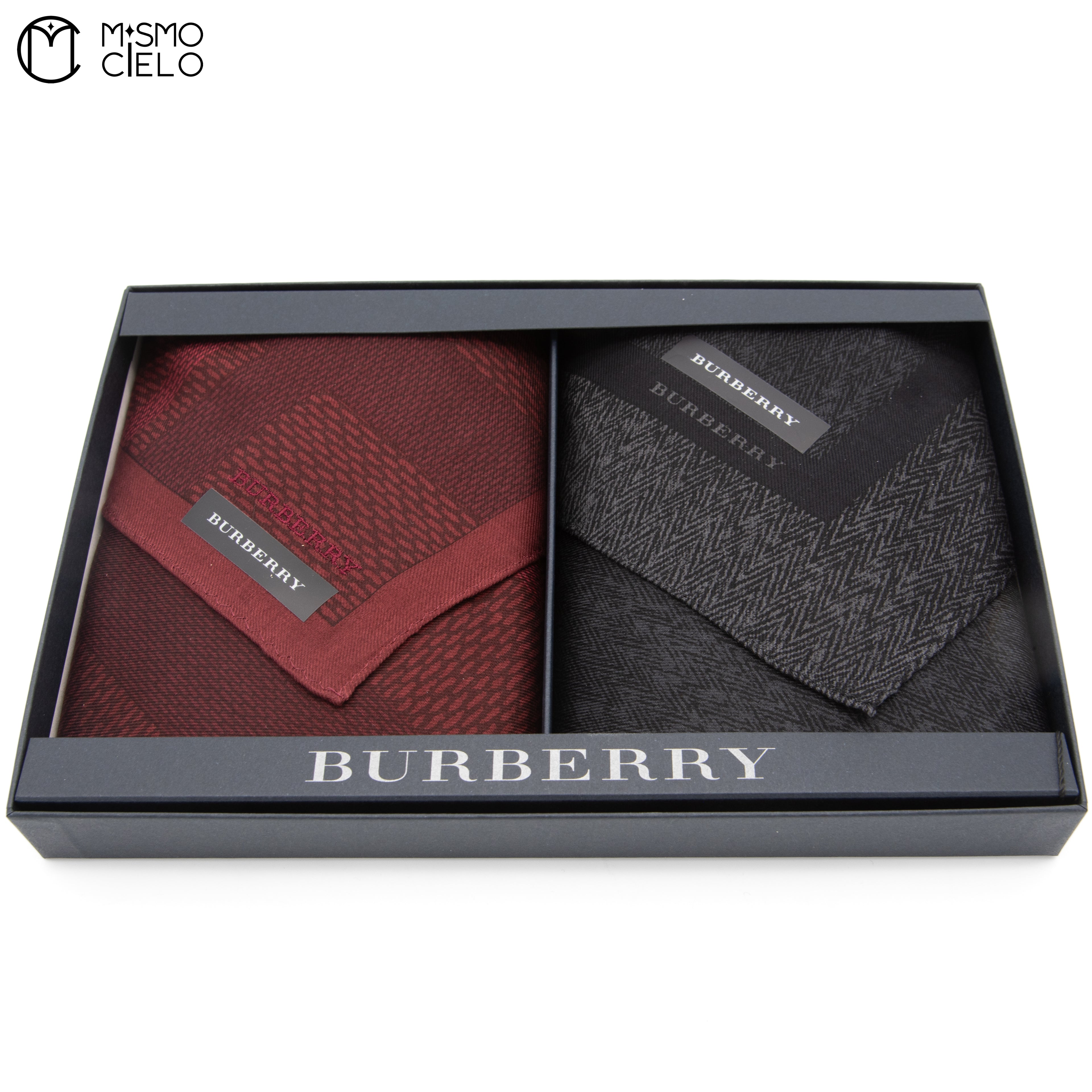 Red and Grey Silk Handkerchiefs Box set