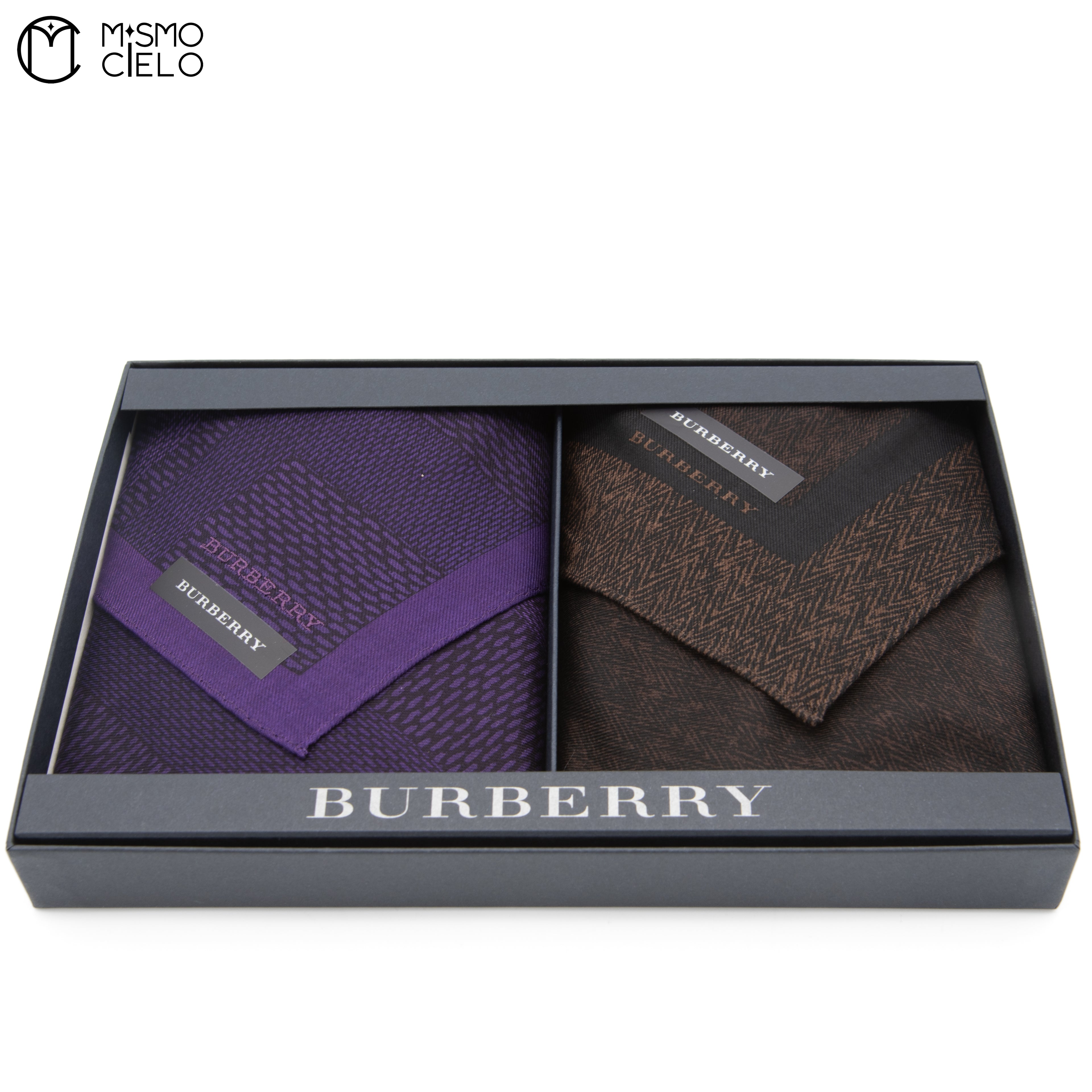 Purple and Brown Silk Handkerchiefs Box set