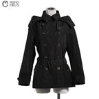 Black Short Trench Coat Brit Label