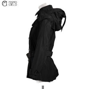 Black Short Trench Coat Brit Label