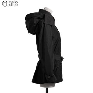 Black Short Trench Coat Brit Label
