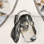 HERMES Le Laisser Courre Black Hunting Dogs Carre 90*