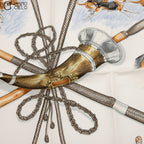 HERMES Le Laisser Courre Black Hunting Dogs Carre 90*