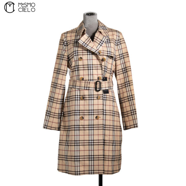 Check Nova Trench Coat Blue London Label