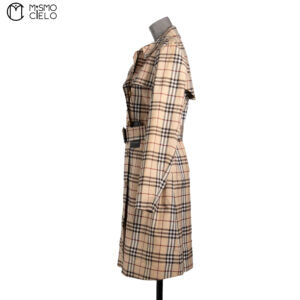 Check Nova Trench Coat Blue London Label