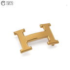 Black Brown Gold H Reversible Belt