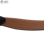 Black Brown Gold H Reversible Belt
