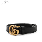 Black and Gold GG 2cm Marmont Belt