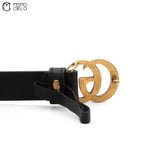 Black and Gold GG 2cm Marmont Belt