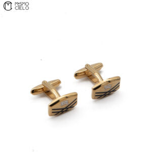 Gold Cufflinks and Tie Pin Set