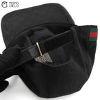 Black Interlocking GG Wool Baseball Cap